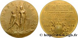 SCHWEIZ -  KANTON NEUCHATEL Médaille, 50e anniversaire d’émancipation du peuple neuchâtelois