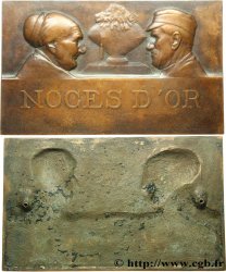 AMOUR ET MARIAGE Plaque uniface, Noces d’or, Paysans de la Brie