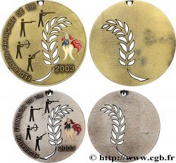 SHOOTING AND ARQUEBUSE Médaille, Fédération française de tir, Lot de 2 exemplaires