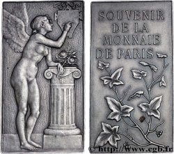 III REPUBLIC Plaquette, Génie à la tablette, Souvenir de la Monnaie de Paris AU