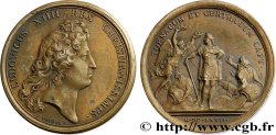 LOUIS XIV LE GRAND OU LE ROI SOLEIL Médaille, Prise de Tournai et de Courtrai, refrappe