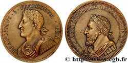 FRANÇOIS IER LE RESTAURATEUR DES LETTRES Médaille aux portraits de François Ier, refrappe