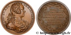 LOUIS XV THE BELOVED Médaille, La bibliothèque du roi augmentée, refrappe