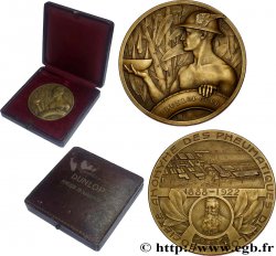 TERCERA REPUBLICA FRANCESA Médaille, John Boyd Dunlop, Société anonyme des pneumatiques, Inauguration des usines