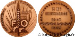 QUINTA REPUBBLICA FRANCESE Médaille, Confédération Force ouvrière, XXe anniversaire