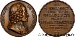 METALLIC GALLERY OF THE GREAT MEN FRENCH Médaille, François-Marie Arouet dit Voltaire, refrappe