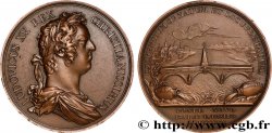 LOUIS XV &nbsp;THE WELL-BELOVED&nbsp; Médaille, Construction du Pont de Compiègne, refrappe AU