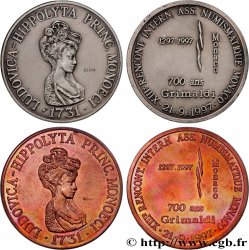 MONACO Lot de deux médailles, Louise-Hippolyte, Princesse de Monaco AU