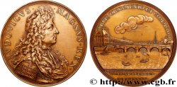 LOUIS XIV LE GRAND ou LE ROI SOLEIL Médaille, Le Pont Royal à Paris, refrappe