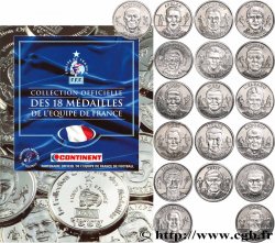 FUNFTE FRANZOSISCHE REPUBLIK Livret de l’équipe de France, lot de 18 médailles