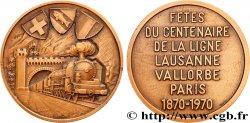 SWITZERLAND Médaille, Fêtes du centenaire de la ligne Lausanne-Vallorbe-Paris