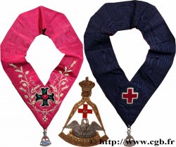 FREEMASONRY Bijou et écharpe, Grade Rose croix, Ensemble 18e degré AU