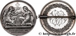 AMOUR ET MARIAGE Médaille de mariage, Evangile de St Mathieu, transformée en broche