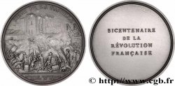 CINQUIÈME RÉPUBLIQUE Médaille, Bicentenaire de la Révolution, Siège de la Bastille SUP