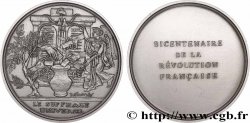 FUNFTE FRANZOSISCHE REPUBLIK Médaille, Bicentenaire de la Révolution, Suffrage universel VZ