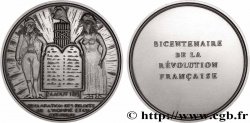 FUNFTE FRANZOSISCHE REPUBLIK Médaille, Bicentenaire de la Révolution, Déclaration des droits de l’homme et du citoyen