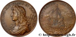 LOUIS XIV  THE SUN KING  Médaille, Rétablissement de la navigation, refrappe