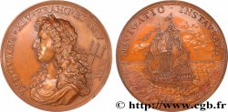 LOUIS XIV LE GRAND OU LE ROI SOLEIL Médaille, Rétablissement de la navigation, refrappe
