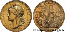 FUNFTE FRANZOSISCHE REPUBLIK Médaille, Bicentenaire de la Révolution Française, Prise de la Bastille