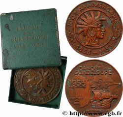 CUARTA REPUBLICA FRANCESA Médaille, Centenaire de la Banque de la Guadeloupe