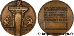 BELGIQUE - ROYAUME DE BELGIQUE - RÈGNE DE LÉOPOLD III Médaille, Exposition Internationale, Section française, Technique de l’eau