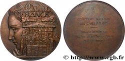 TROISIÈME RÉPUBLIQUE Médaille, France touristique par Pierre Turin, Concours national des gares fleuries TTB+
