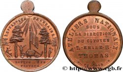 DEUXIÈME RÉPUBLIQUE Médaille, Heures des travaux, Ateliers nationaux