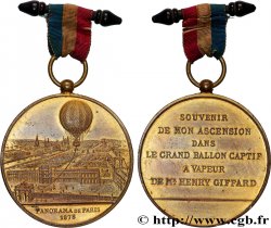 TROISIÈME RÉPUBLIQUE Médaille du ballon à vapeur - panorama de Paris