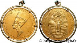 ÉGYPTE Médaille, Reine Nefertiti et Toutânkhamon TTB+