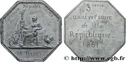 DEUXIÈME RÉPUBLIQUE Médaille, 3e anniversaire de la République