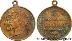 SECOND EMPIRE Médaillette, Première visite du couple impérial en Savoie, à Nice, en Corse et en Algérie