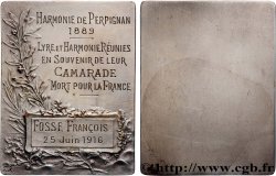 TERZA REPUBBLICA FRANCESE Plaquette, Lyre et Harmonie réunies, en souvenir de leur camarade mort pour la France