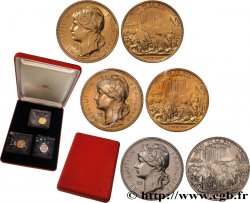 QUINTA REPUBLICA FRANCESA Médaille, Bicentenaire de la Révolution Française, Prise de la Bastille dans son écrin de 3 médailles