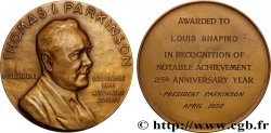 VEREINIGTE STAATEN VON AMERIKA Médaille, Thomas Parkinson, 25e anniversaire