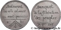 DEUXIÈME RÉPUBLIQUE Médaille, Banquet de la Fédération des peuples