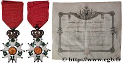 LEGION D HONNEUR - RESTAURATION Légion d’Honneur, Croix de chevalier, Deuxième Restauration, avec son brevet