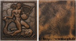 ART, PAINTING AND SCULPTURE Plaquette, Femme à la lyre à dos de dauphin