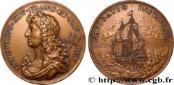 LOUIS XIV  THE SUN KING  Médaille, Rétablissement de la navigation, refrappe