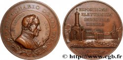 ITALIE - ROYAUME D ITALIE - HUMBERT Ier Médaille, Centenaire de la découverte de la batterie, Exposition de l’électricité, de l’industrie et de la soie