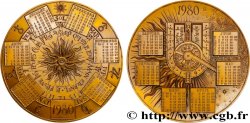 CINQUIÈME RÉPUBLIQUE Médaille calendrier, Cadran solaire horizontal