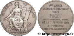 TERZA REPUBBLICA FRANCESE Médaille, Faculté de droit de Toulouse, Économie politique