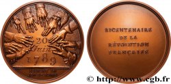 V REPUBLIC Médaille, Bicentenaire de la Révolution, Serment du jeu de Paume