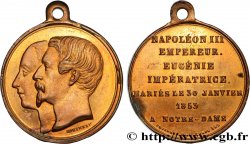 SECOND EMPIRE Médaille, Mariage de Napoléon III et d’Eugénie
