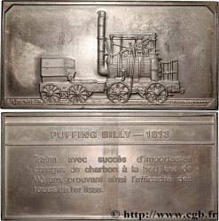CINQUIÈME RÉPUBLIQUE Plaquette, locomotive Puffing Billy