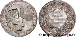 ALEMANIA Médaille, Elisabeth II et Konrad Adenauer