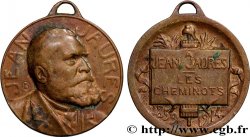 TERZA REPUBBLICA FRANCESE Médaille, Jean Jaurès, les cheminots