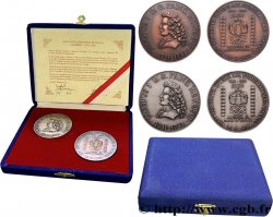 MONACO Coffret de 2 médailles, Jubilé de Rainier III, 14e rencontres numismatiques