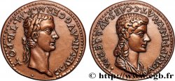 CINQUIÈME RÉPUBLIQUE Médaille, Reproduction d’un aureus de Caligula et Agrippine mère pour Lyon