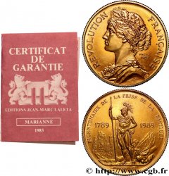 CINQUIÈME RÉPUBLIQUE Médaille, Bicentenaire de la Révolution Française, Prise de la Bastille