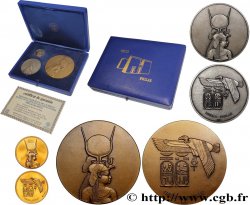 ÉGYPTE Coffret de 3 médailles, UNESCO, Sauvegarde des monuments en péril, Philae